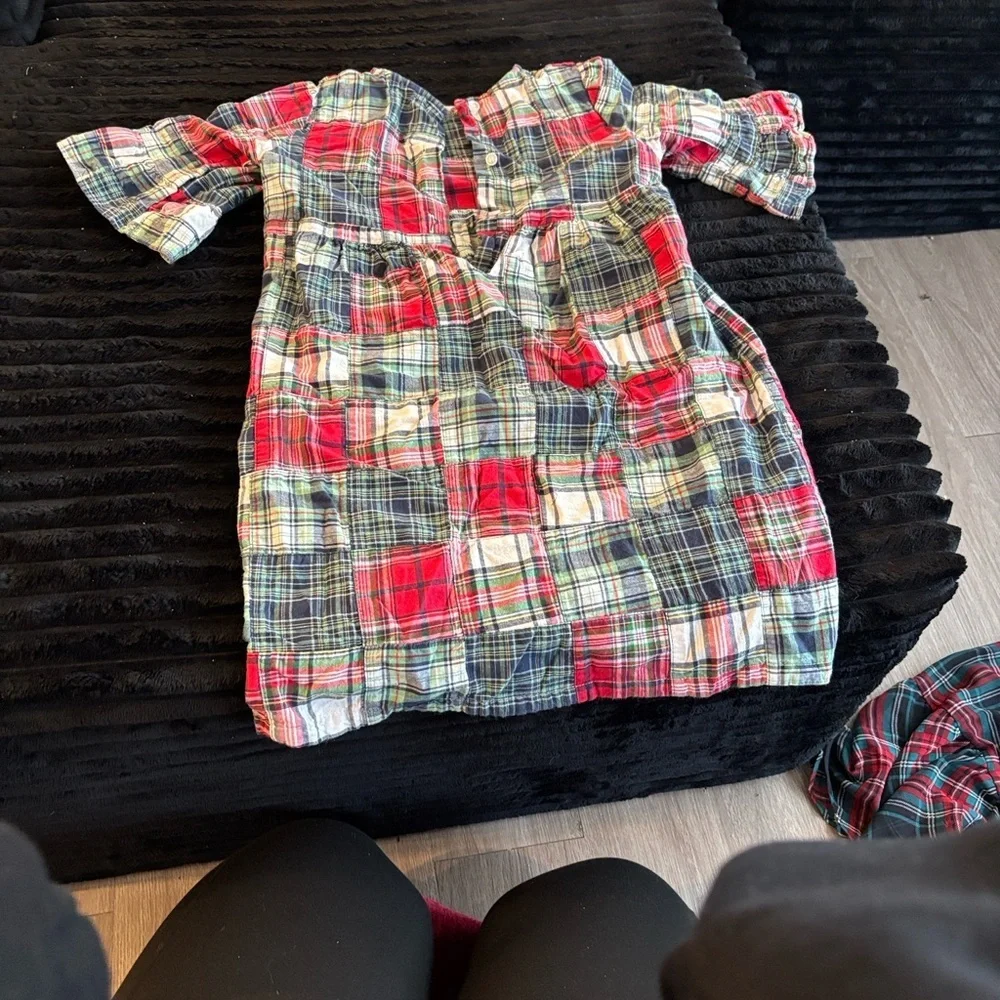 Plaid Long-Sleeve Dress